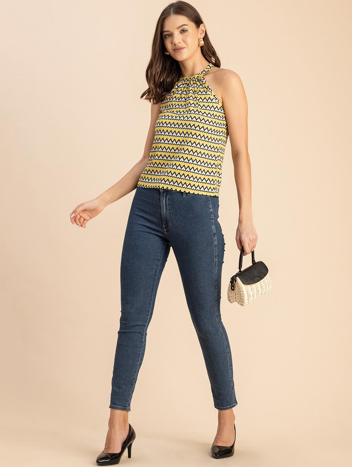 women printed sleeveless halter neck top - 20694888 - Standard Image - 4