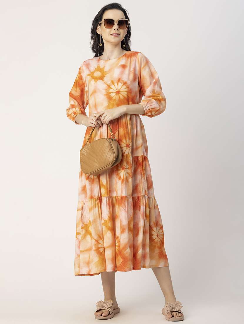 women long sleeves tiered dress - 20695426 -  Standard Image - 1