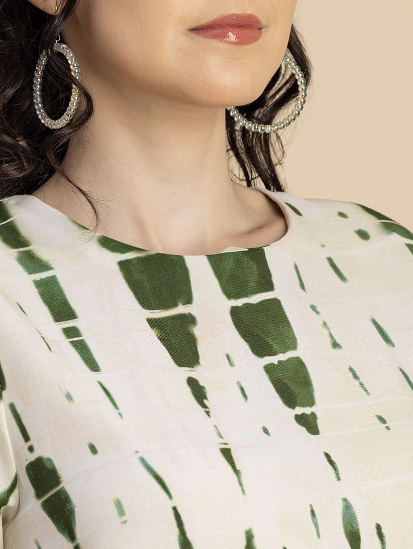 women printed hort sleeves a-line dress - 20695440 -  Standard Image - 6