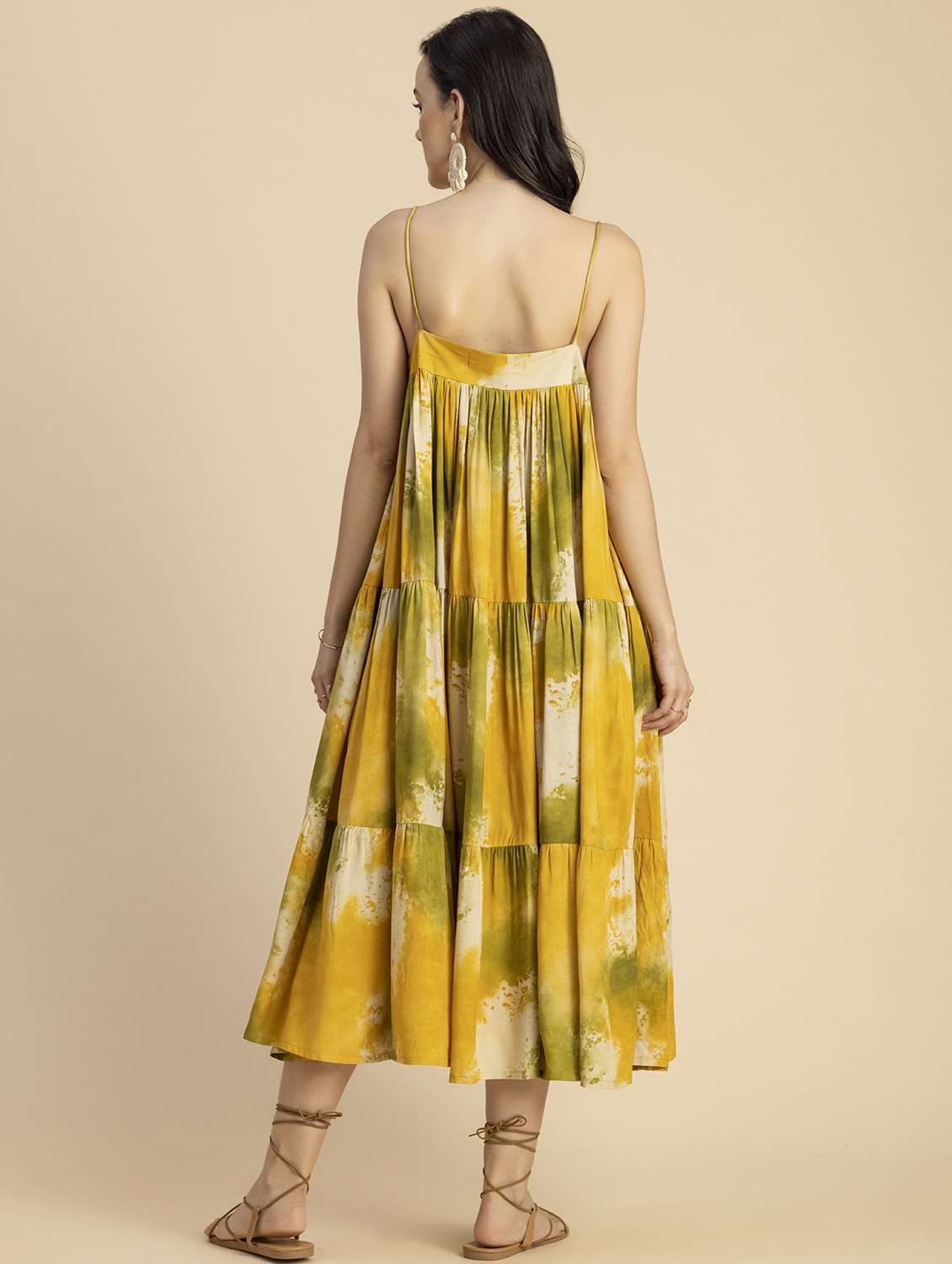 women tie & dyed sleeveless tiered dress - 20695961 -  Standard Image - 4