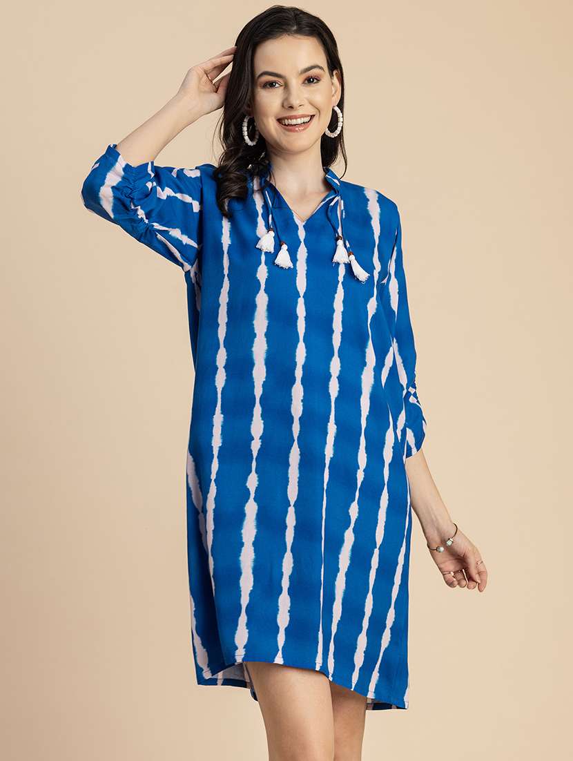 women mandarin neck straight dress - 20696256 -  Standard Image - 1