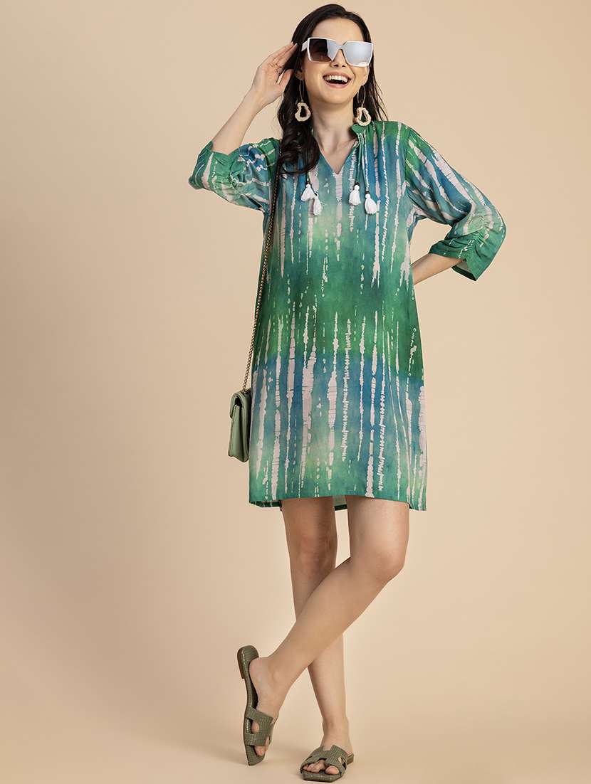 women mandarin neck straight dress