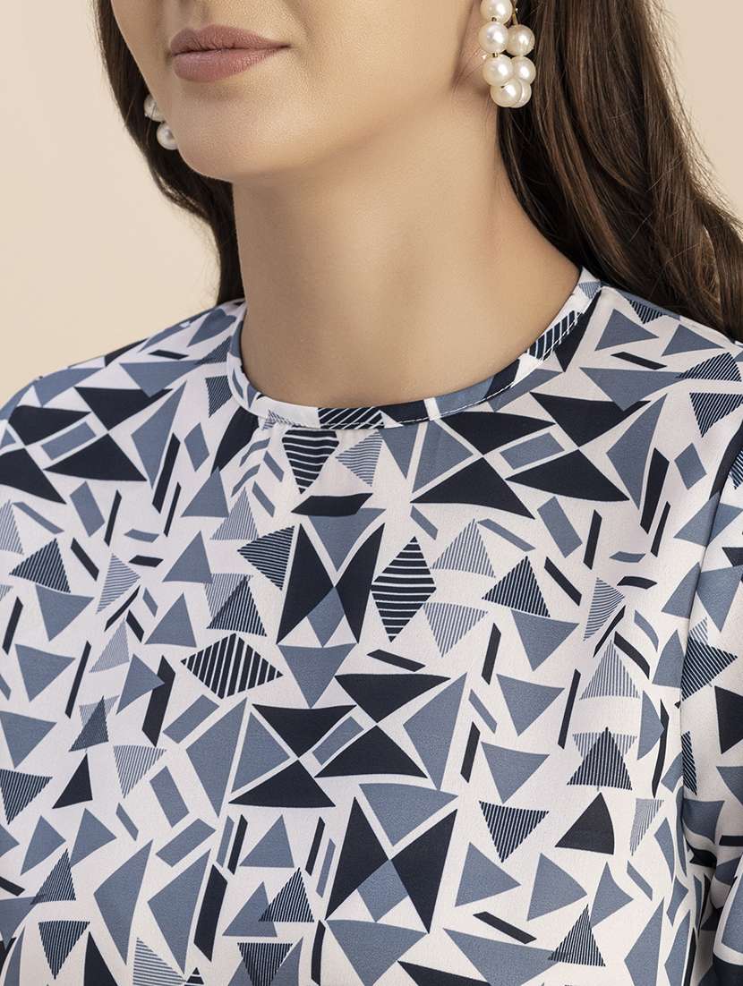 women geometric print long sleeves top - 20696265 -  Standard Image - 6