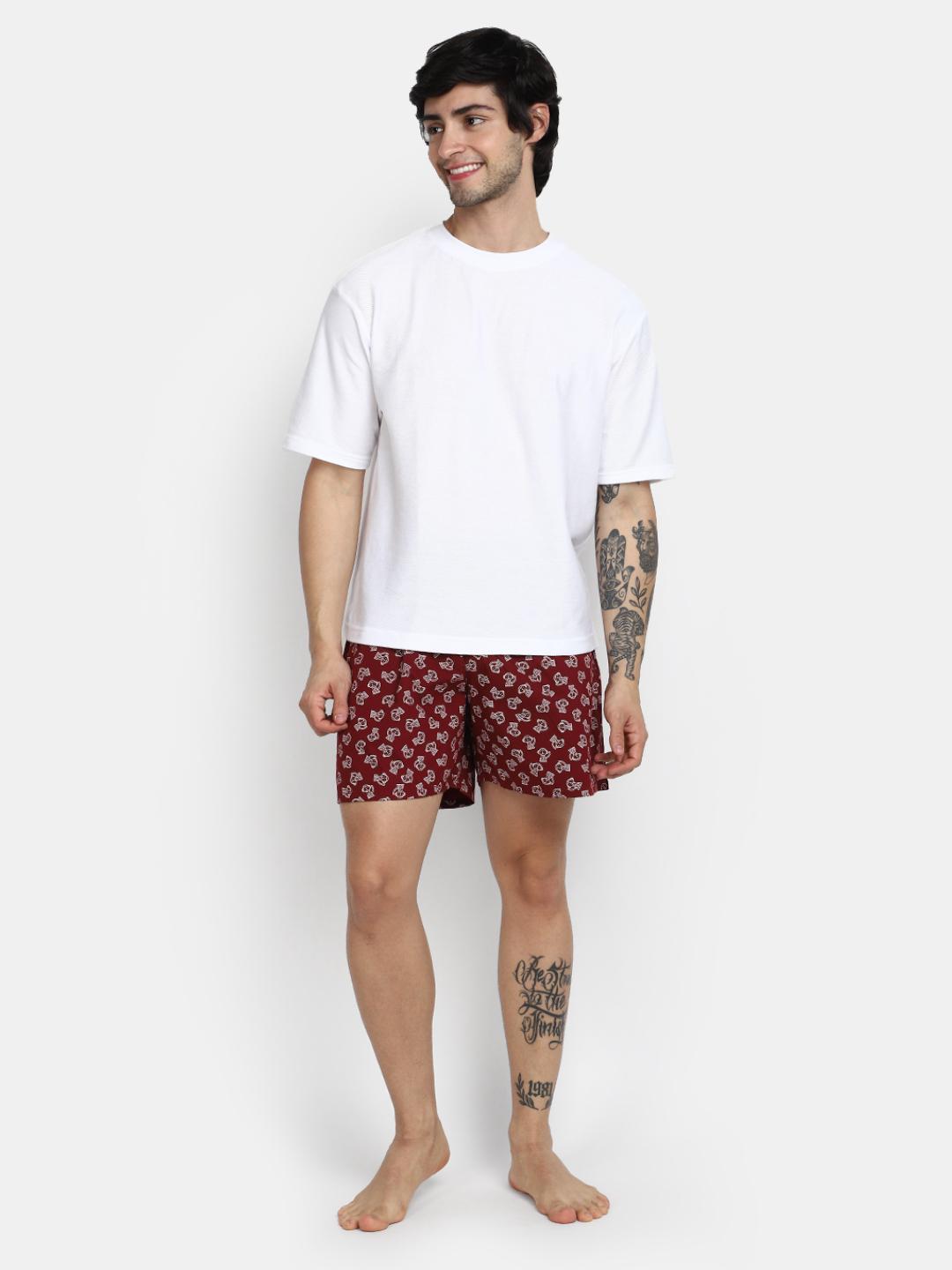 maroon cotton boxer - 20698637 -  Standard Image - 1