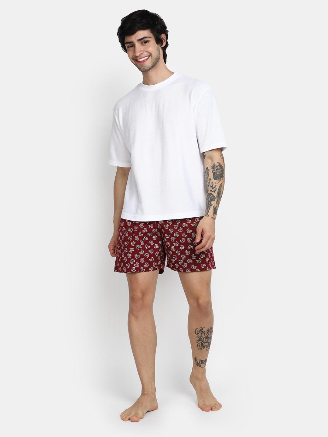 maroon cotton boxer - 20698637 - Standard Image - 4