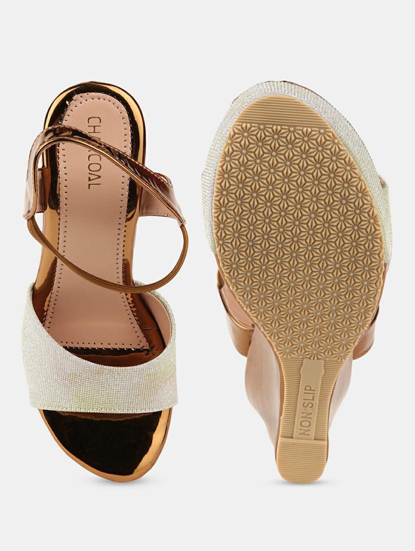copper pu (polyurethane) sandals - 20701268 - Standard Image - 4
