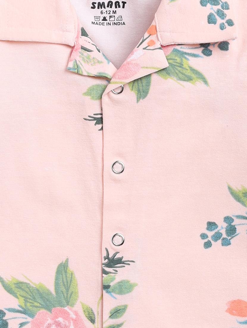 kids pink floral printed shirt & pyjama set - 20703676 - Standard Image - 4