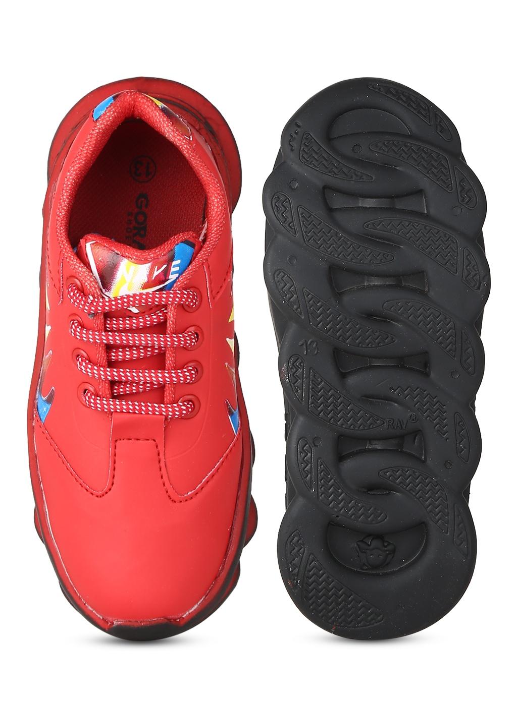 red synthetic casual shoes - 20706235 - Standard Image - 1