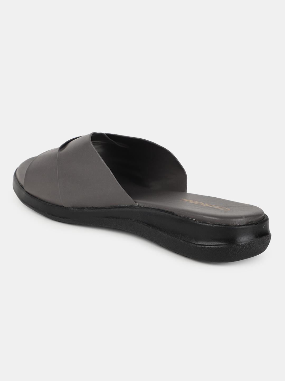 grey pu (polyurethane) flip flops - 20716217 - Standard Image - 1