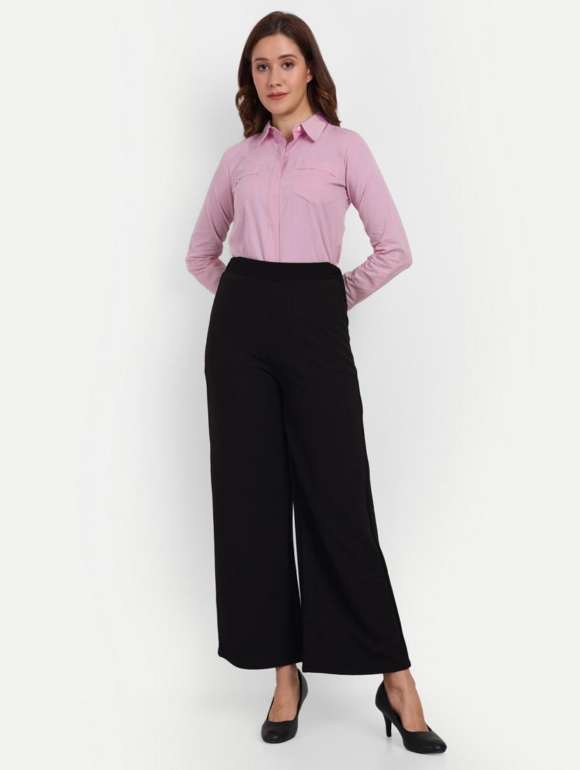 women black solids full length trousers - 20716732 - Standard Image - 4