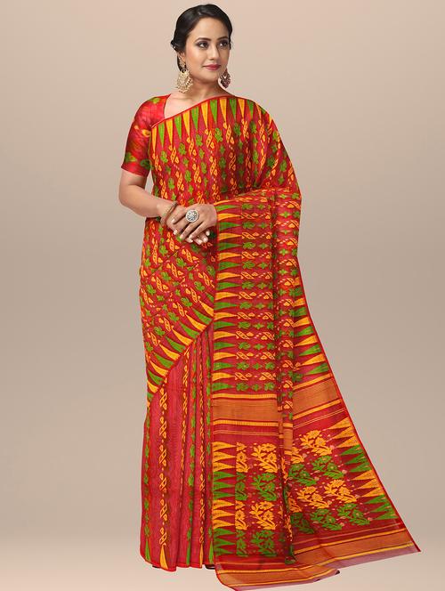 women red self design jamdani saree - 20720733 -  Standard Image - 0