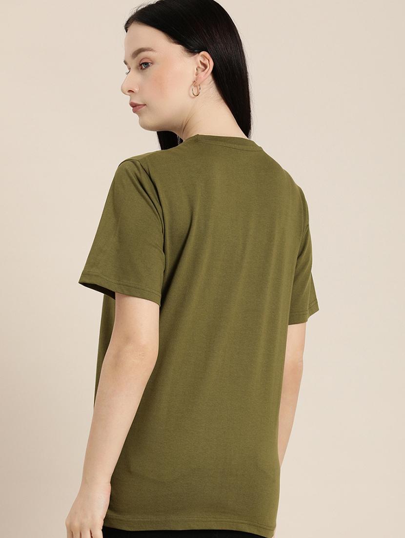 olive round neck t-shirt - 20721749 - Standard Image - 1