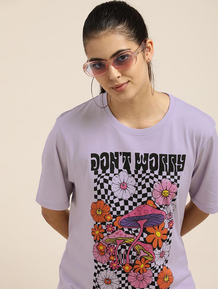 lavender round neck t-shirt - 20722020 - Standard Image - 1