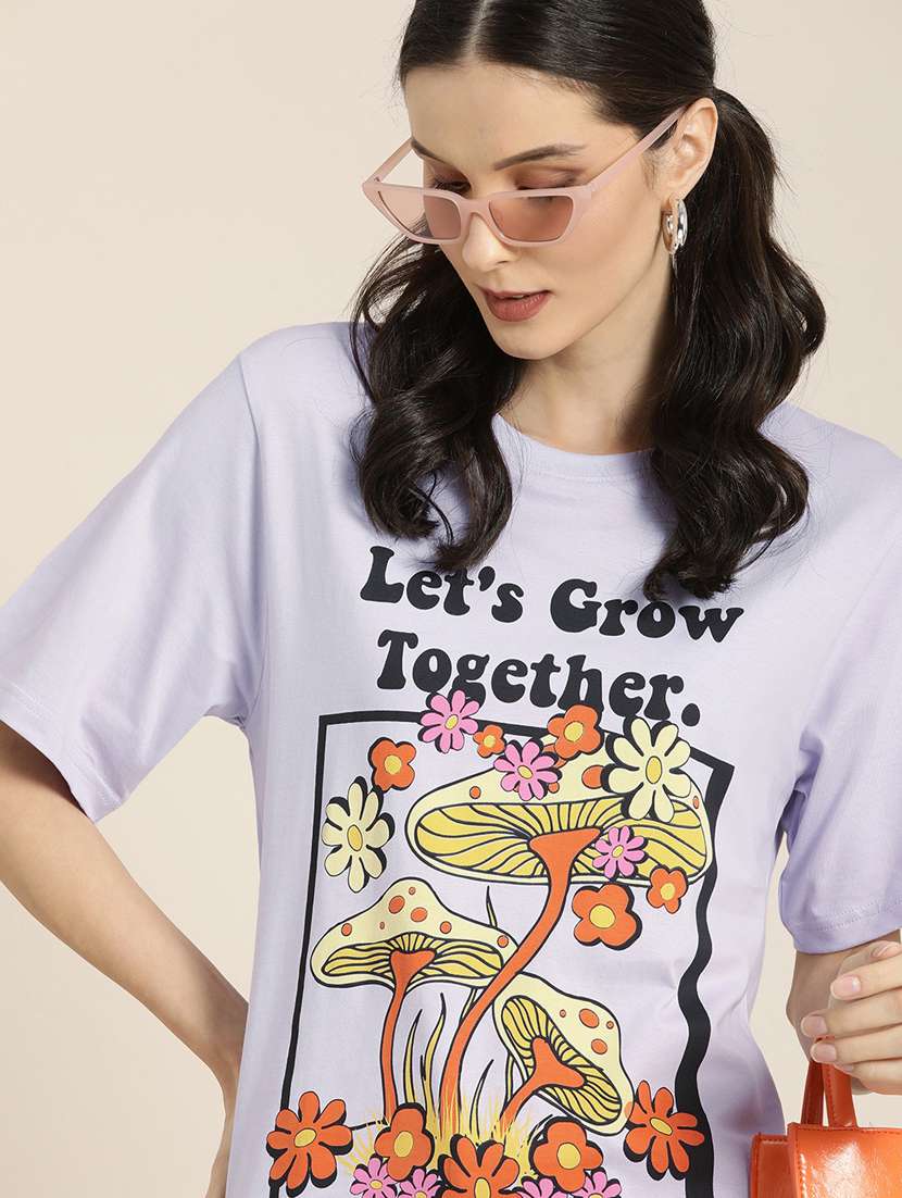 lavender round neck t-shirt - 20722036 -  Standard Image - 1