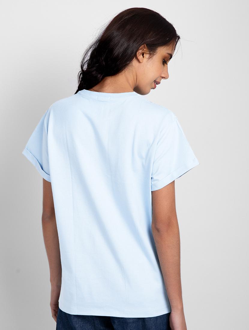 women front print short sleeves t-shirt - 20722076 - Standard Image - 1