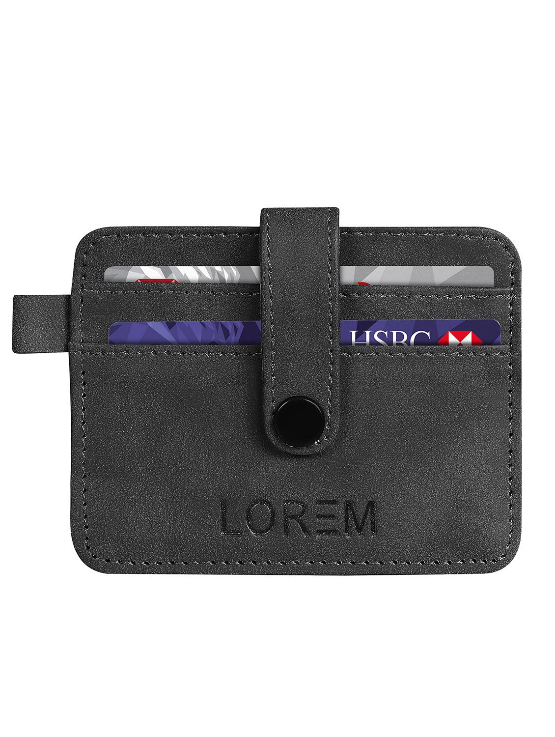 black synthetic leather card holder - 20723933 -  Standard Image - 1