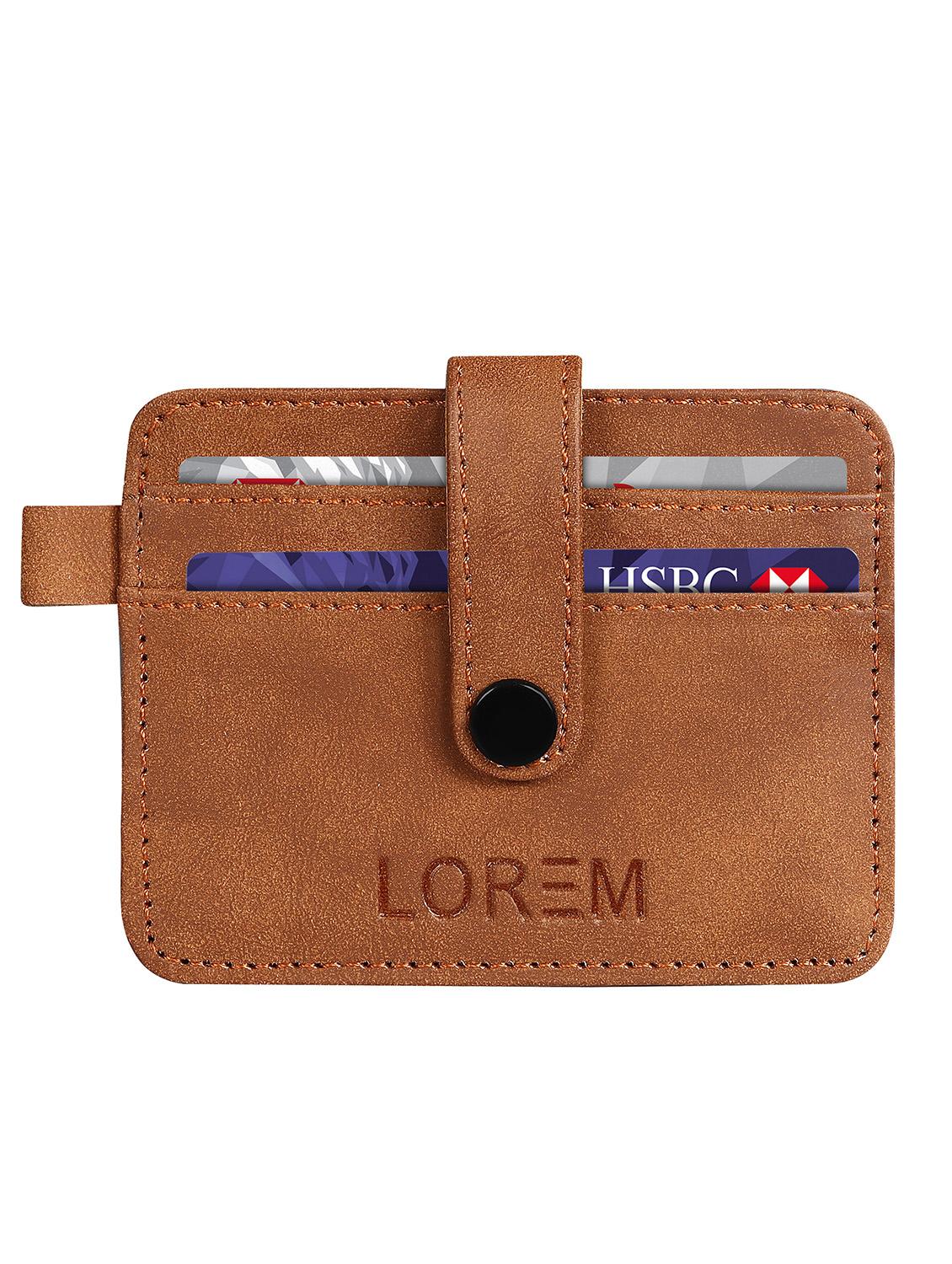 tan synthetic leather card holder - 20723935 -  Standard Image - 1