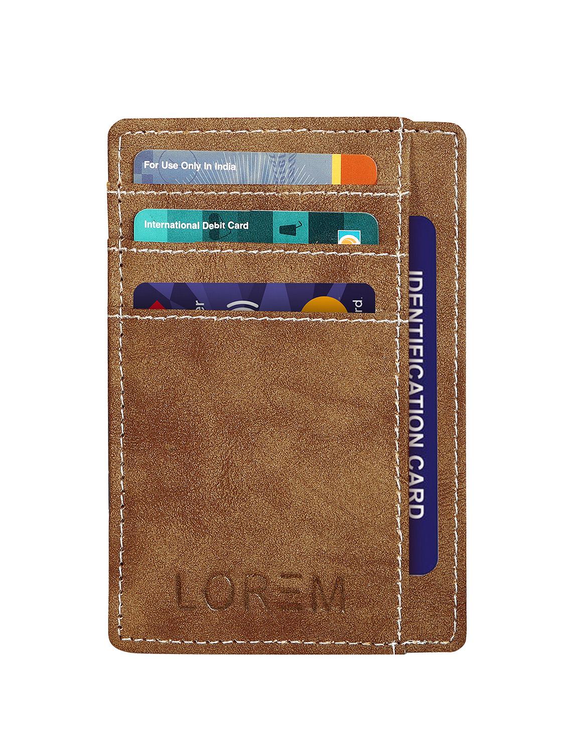 brown synthetic leather card holder - 20723940 - Standard Image - 1