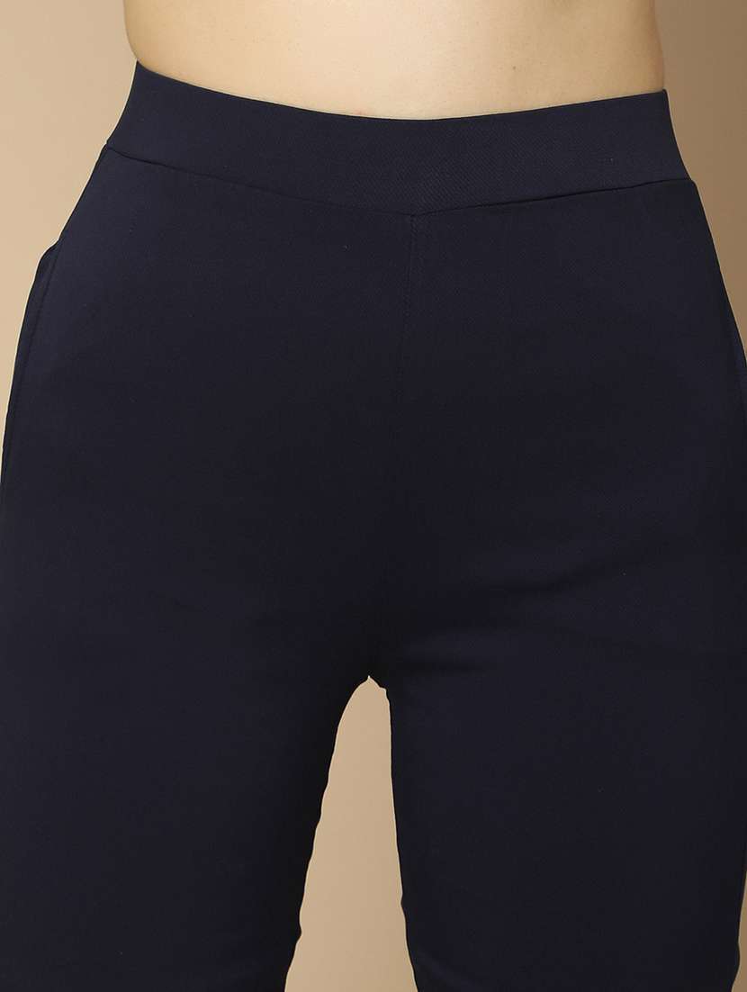 navy blue solid capri - 20724210 -  Standard Image - 6