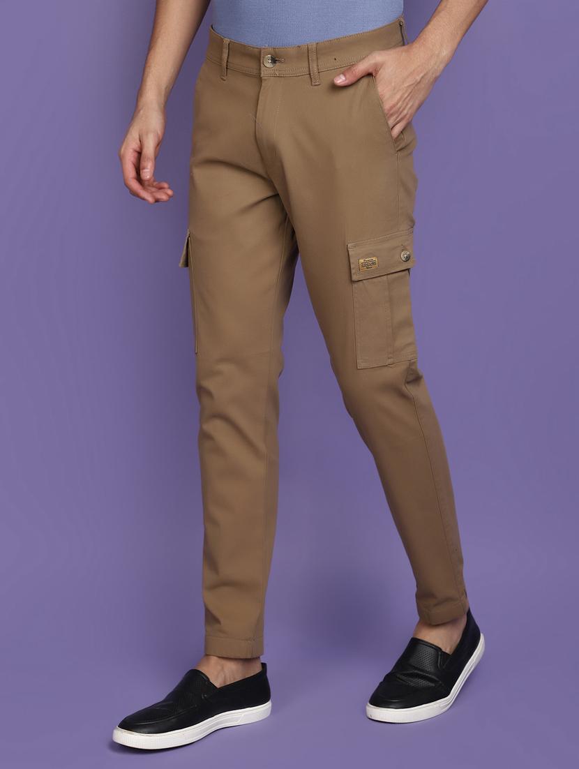 khaki cotton joggers track pant - 20724386 -  Standard Image - 1