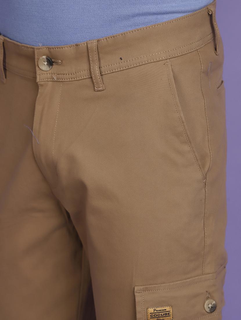 khaki cotton joggers track pant - 20724386 - Standard Image - 4