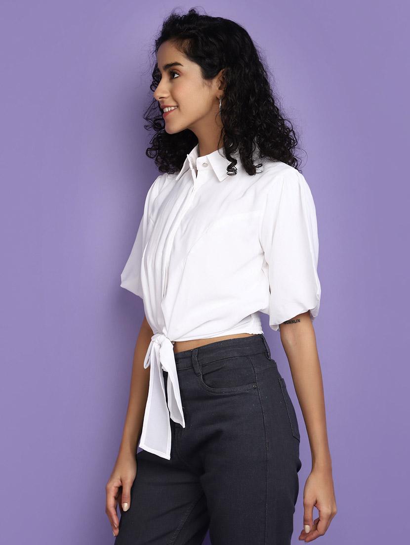 white cotton regular top - 20724442 - Standard Image - 1