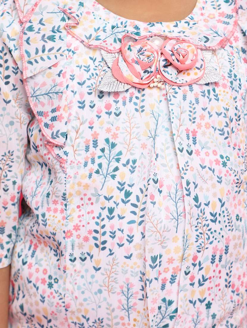 girls round neck printed full length set - 20724542 -  Standard Image - 4