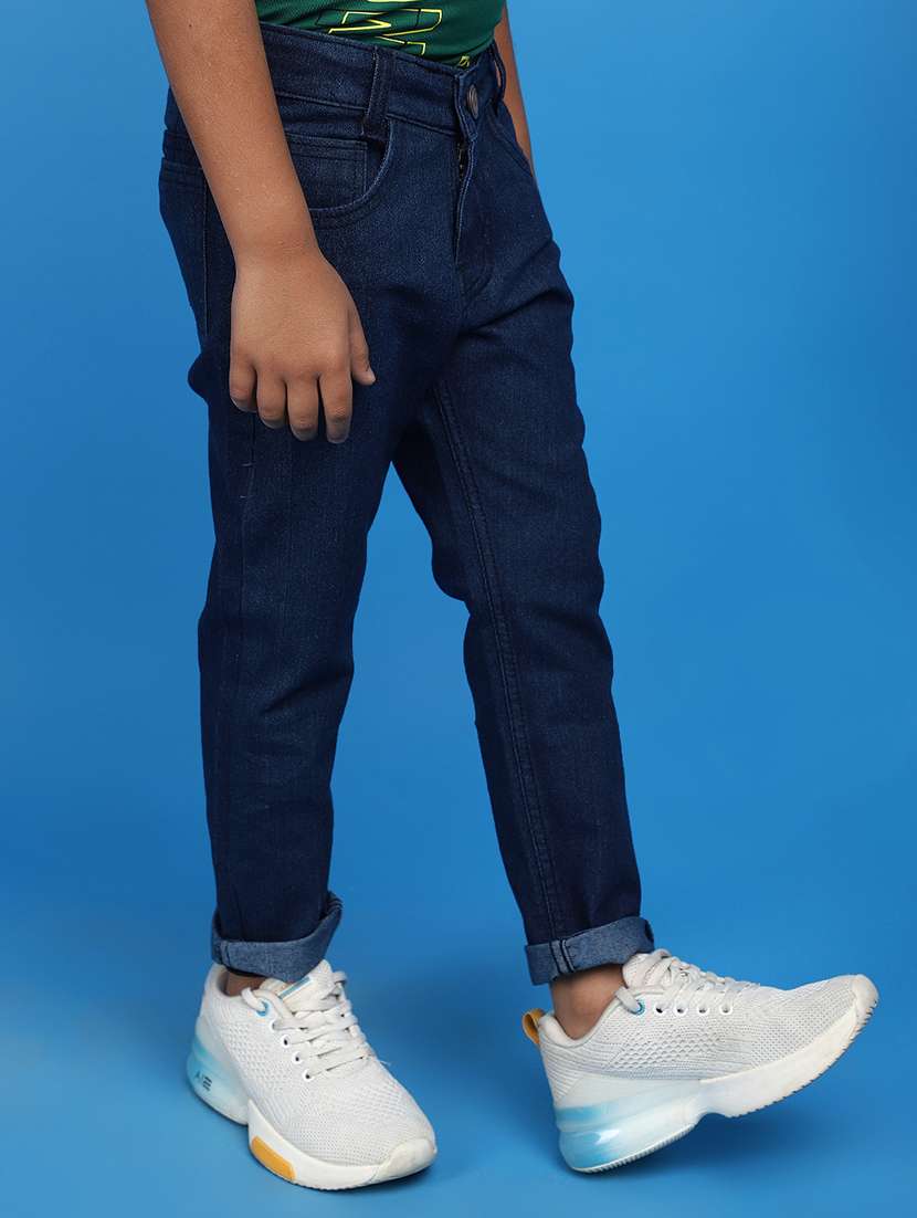 solid blue slim fit denim jeans - 20724614 -  Standard Image - 1