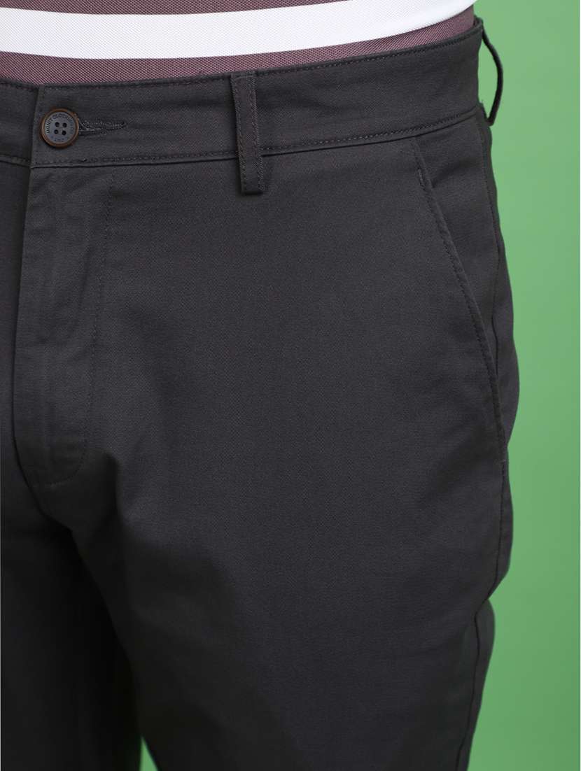 men grey solids chinos casual trouser - 20724764 -  Standard Image - 4