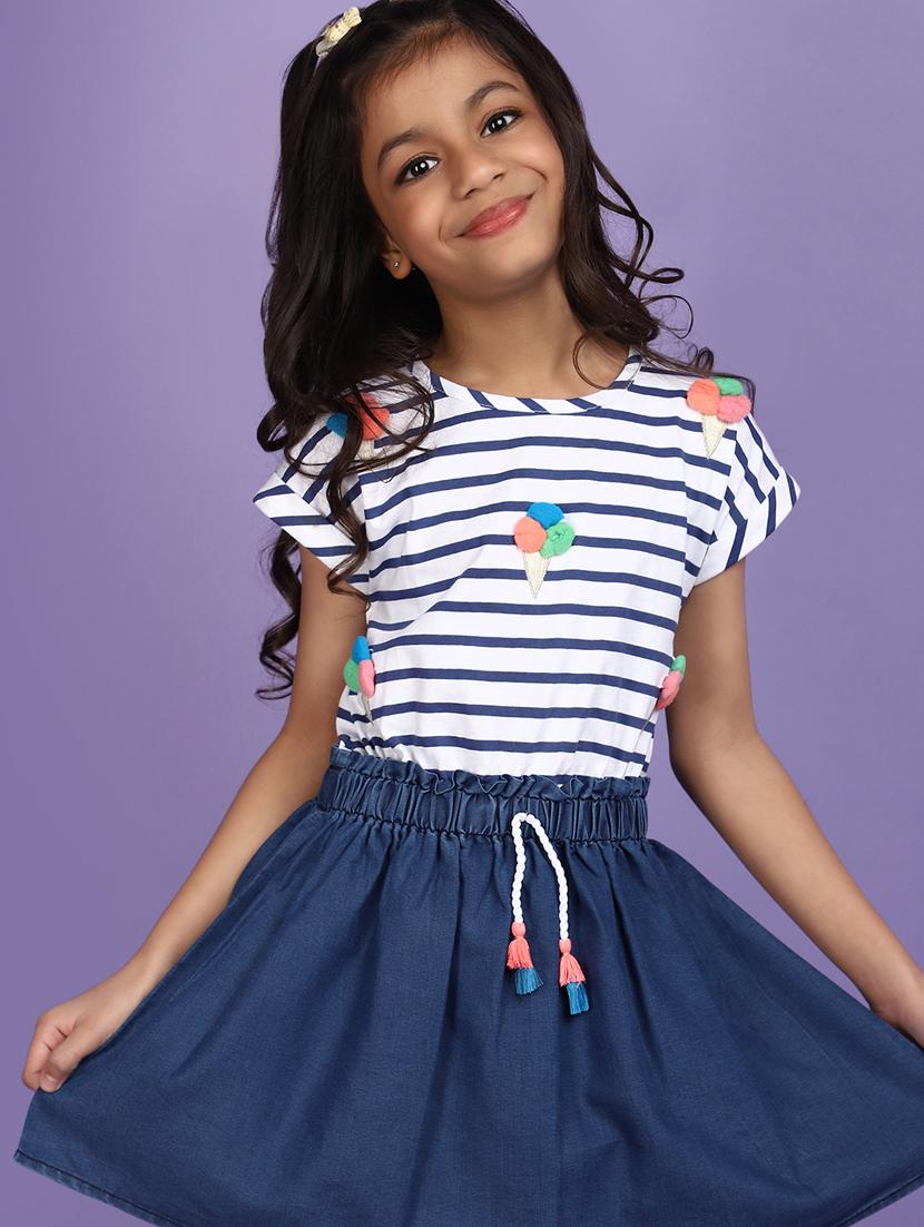 kids blue denim frock - 20724938 - Standard Image - 4