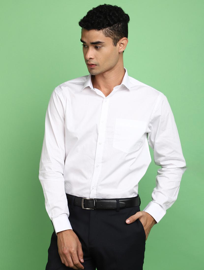 men white regular fit cotton formal shirt - 20724955 - Standard Image - 1
