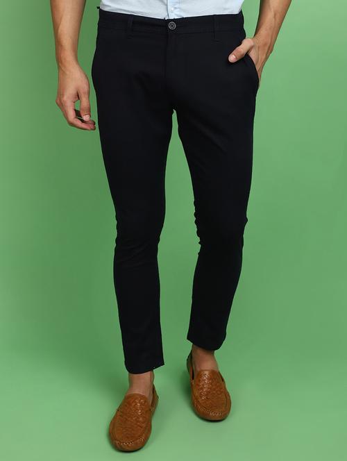 blue cotton chinos casual trousers - 20725079 - Standard Image - 0