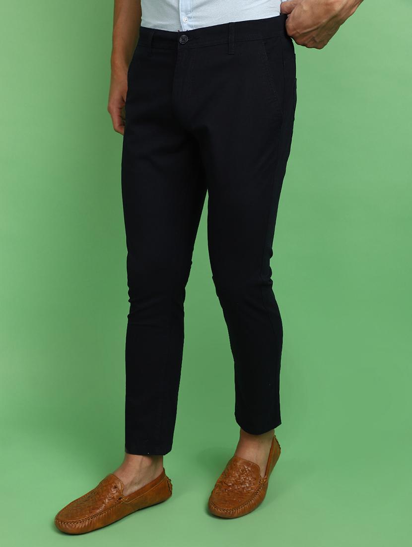 blue cotton chinos casual trousers - 20725079 - Standard Image - 1