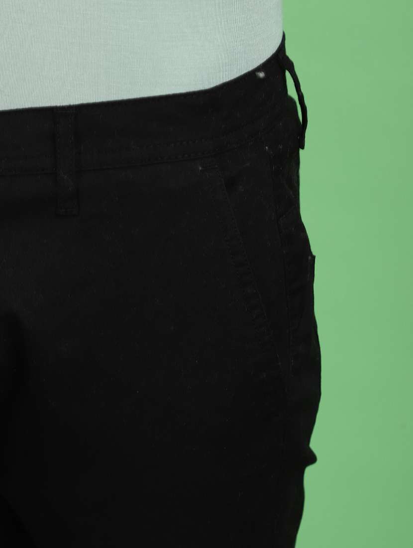 black cotton chinos casual trousers - 20725080 -  Standard Image - 4