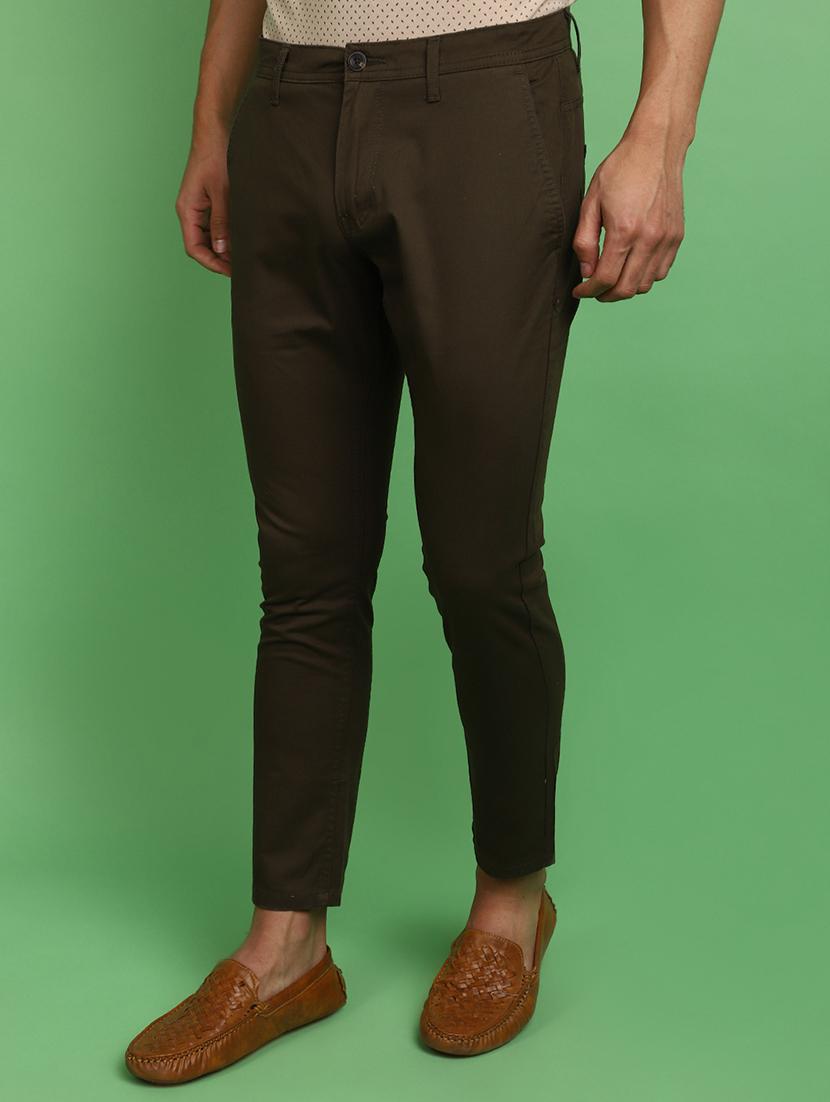 green cotton chinos casual trousers - 20725082 -  Standard Image - 1