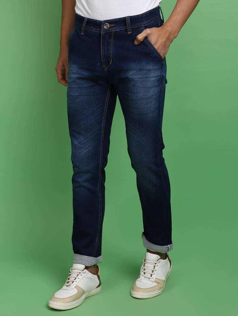 men mid rise plain denim jeans - 20725146 -  Standard Image - 1