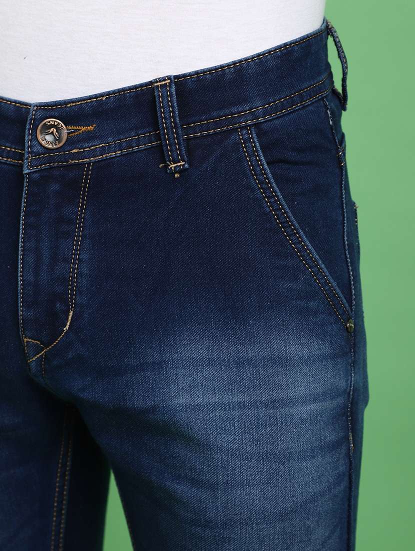 men mid rise plain denim jeans - 20725146 -  Standard Image - 4