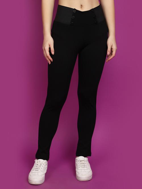 black cotton jeggings - 20725191 - Standard Image - 0