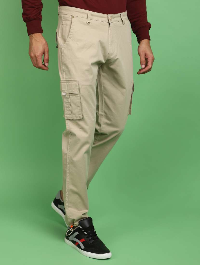 men beige solid mid rise jogger - 20725255 -  Standard Image - 1