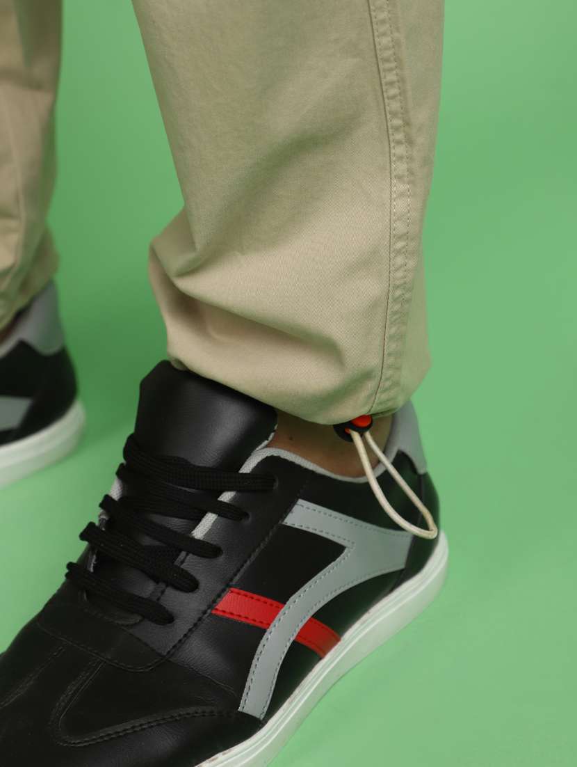 men beige solid mid rise jogger - 20725255 -  Standard Image - 6