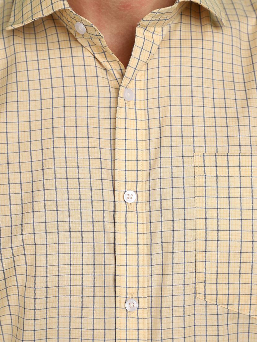 yellow checkered formal shirt - 20725261 - Standard Image - 4