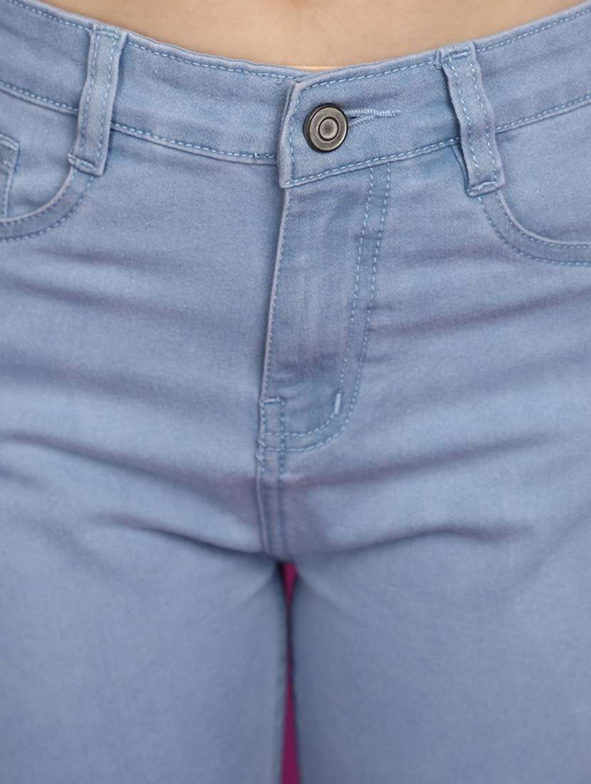 women light blue plain skinny jean - 20725428 -  Standard Image - 4