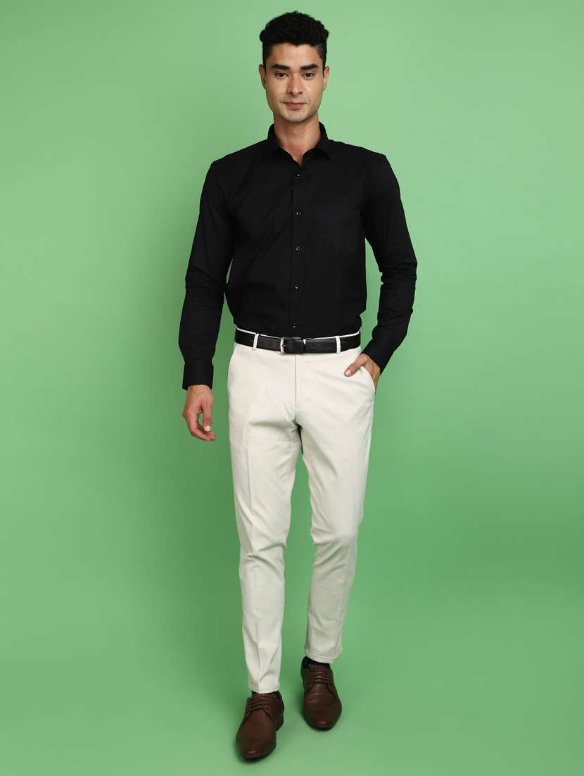 black cotton formal shirt - 20725506 -  Standard Image - 4