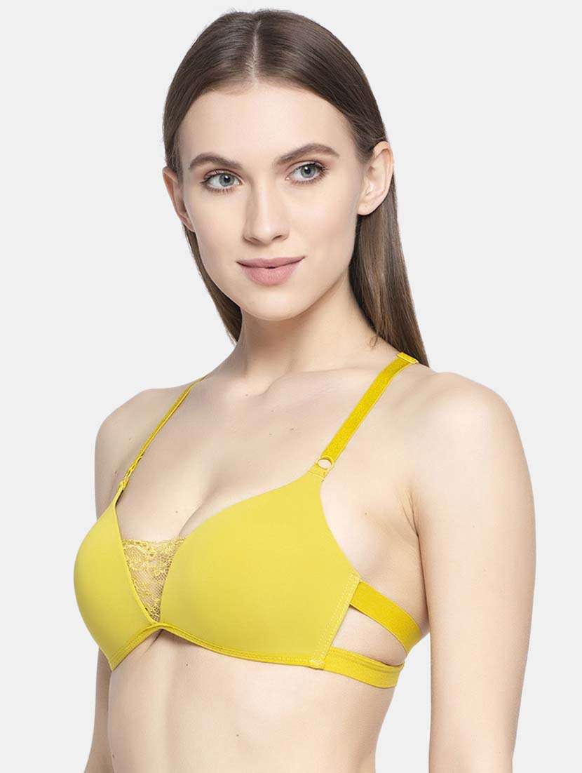 lime green polyester plunge bra - 20725562 -  Standard Image - 1