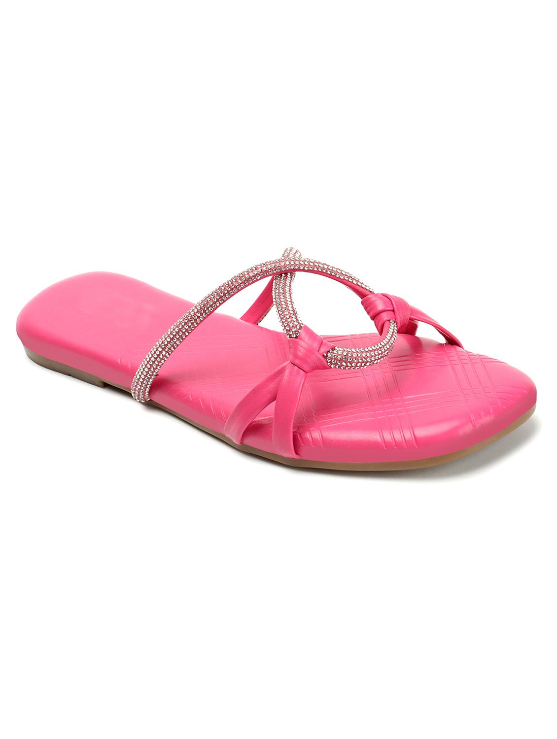 pink synthetic slip on sandals - 20726383 -  Standard Image - 1