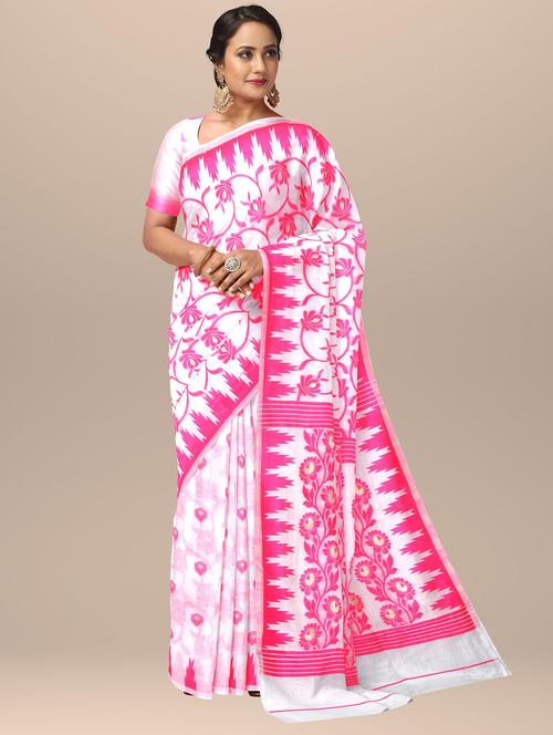 women white self design jamdani saree - 20726386 -  Standard Image - 0