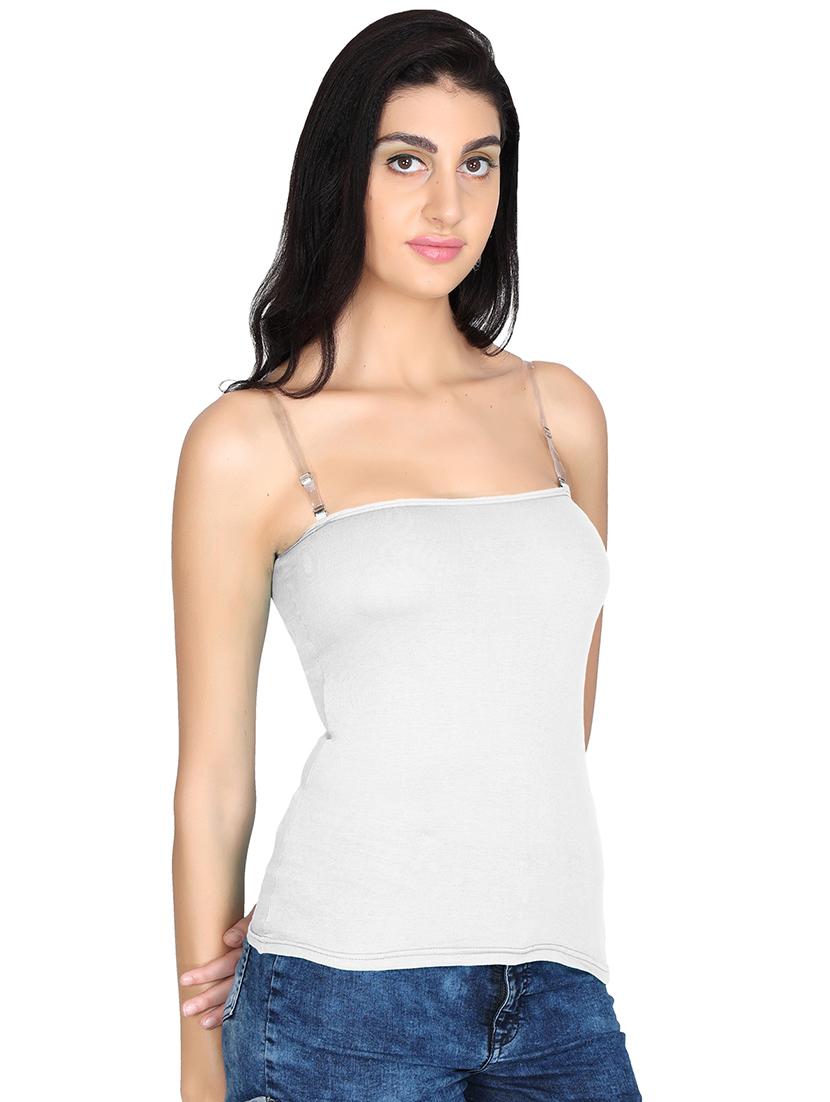solid transparent straps camisole - 20726425 -  Standard Image - 1