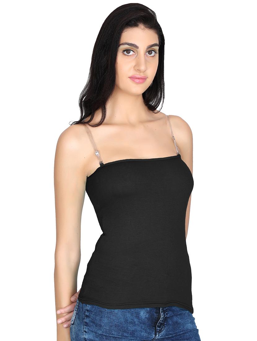 solid transparent straps camisole - 20726426 -  Standard Image - 1
