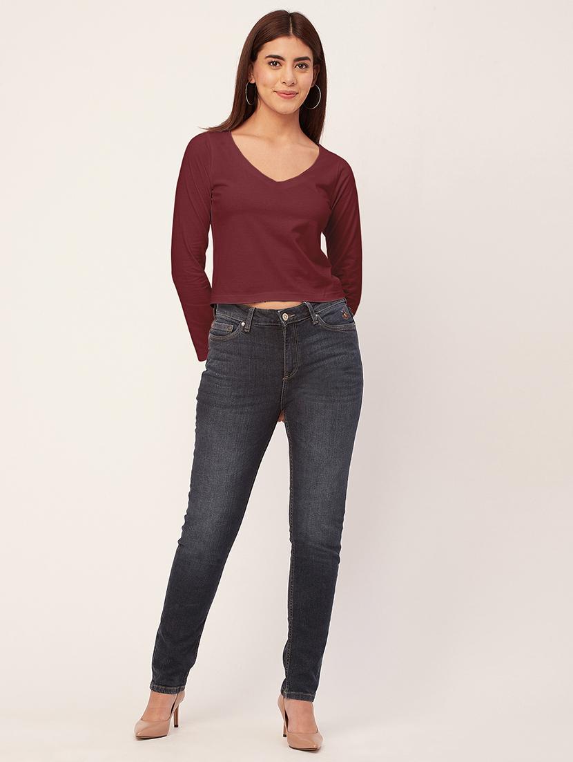 women solid long sleeves top - 20726551 - Standard Image - 4