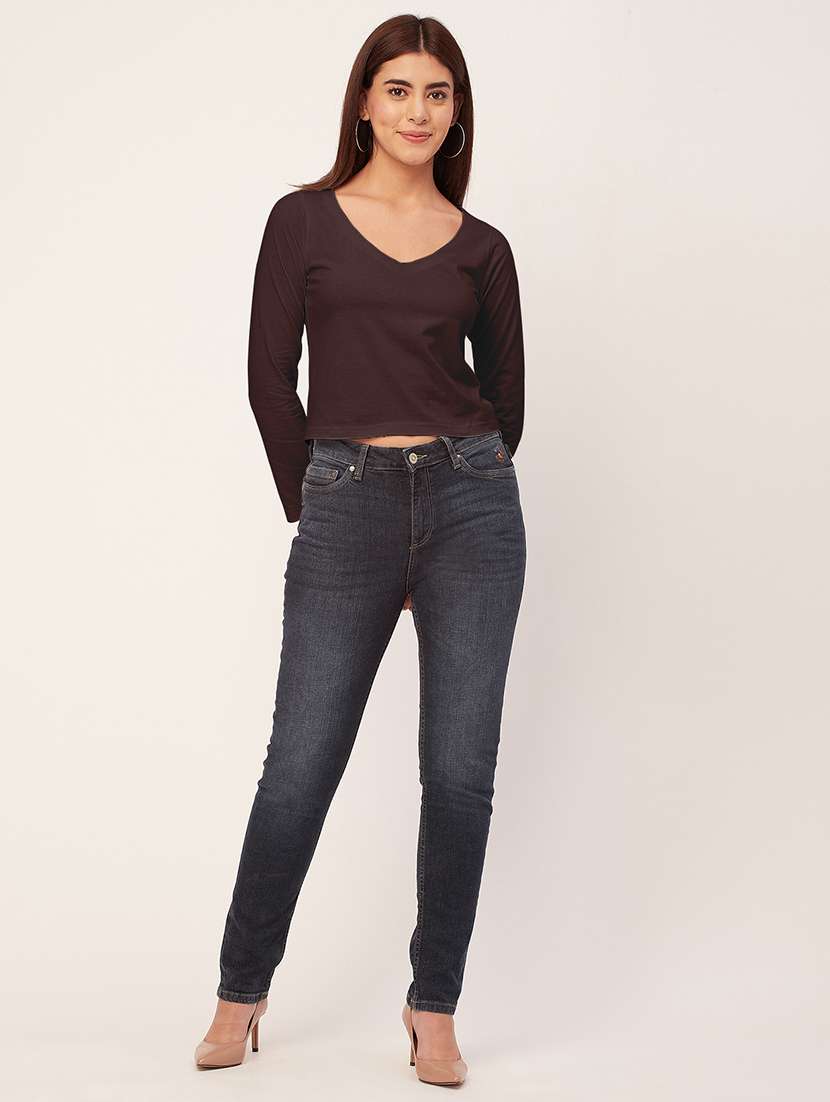 women solid long sleeves top - 20726552 -  Standard Image - 4